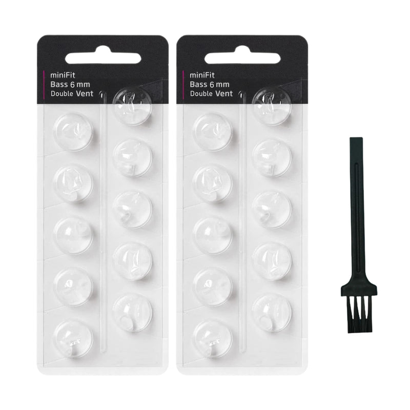 Leogony Hearing Aid Domes for Oticon, 6mm Double Vent Bass Domes Hearing Aid Accessories (2 Pack）