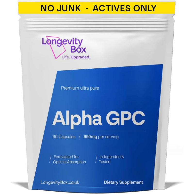 Alpha GPC 650mg – High-Potency Nootropic for Focus, Memory & Mental Energy – 99% Pure Choline – 60 Capsules, Gluten-Free, Tested 60 count (Pack of 1)