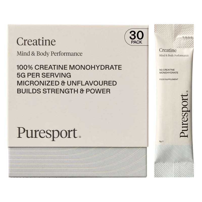 Puresport Creatine Monohydrate Powder (30 Sachets), 5g Micronised Unflavoured Creatine Supplement for Women & Men, Improves Strength & Recovery, Informed Sport Certified, Travel-Friendy 30 Pack