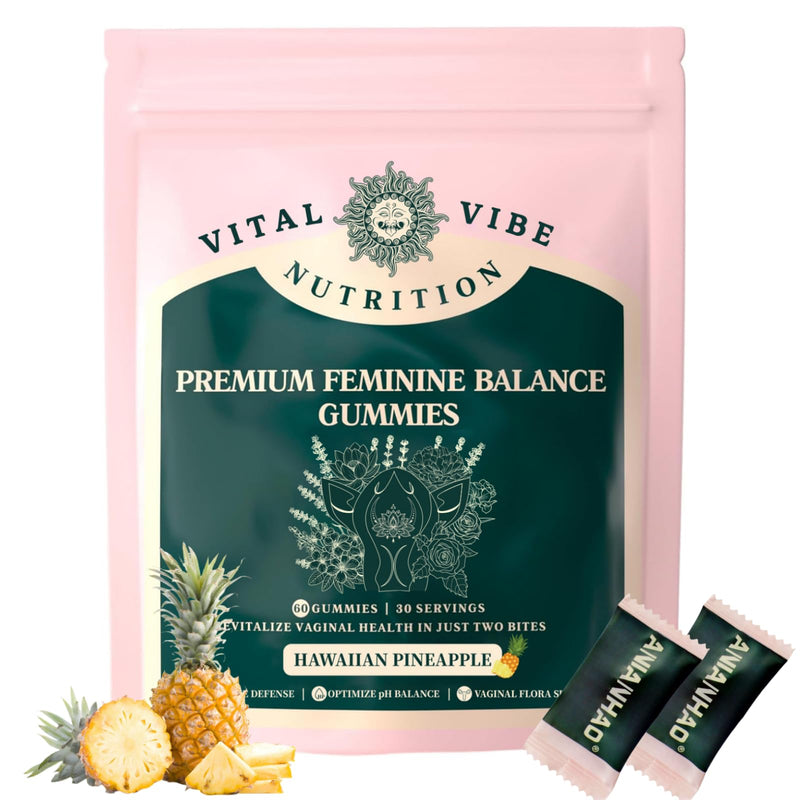 Women Probiotic Gummies for Intimate and Digestive Health - Vaginal Feminine Balance Gummies for Women of All Ages - Immune Support & PH Balance - Hawaiian Pineapple Flavor - Vegan 60pcs
