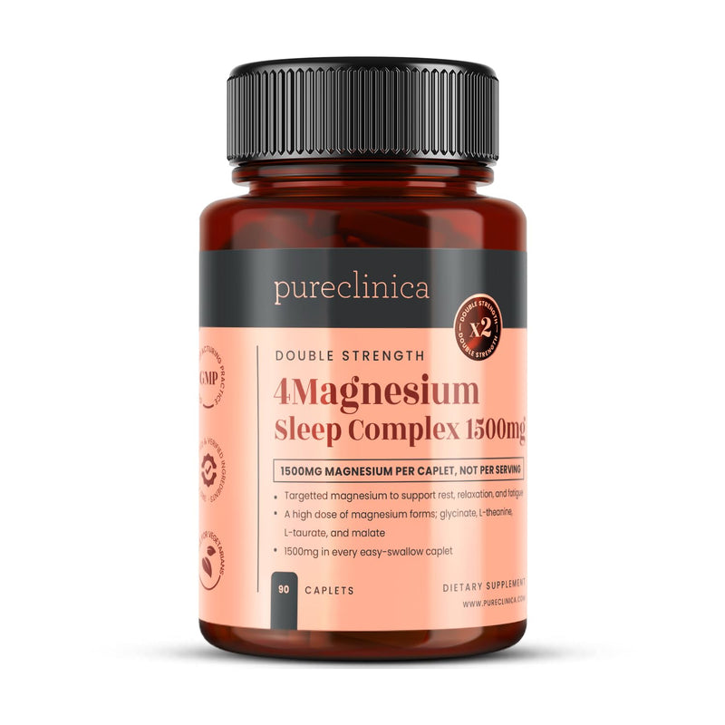 Double Strength Magnesium Sleep Complex 1500mg x 90 Caplets – 247mg Elemental Magnesium – Bis-Glycinate, Malate, L-Taurate & L-Theanine - 3 Months Supply 90 count (Pack of 1)