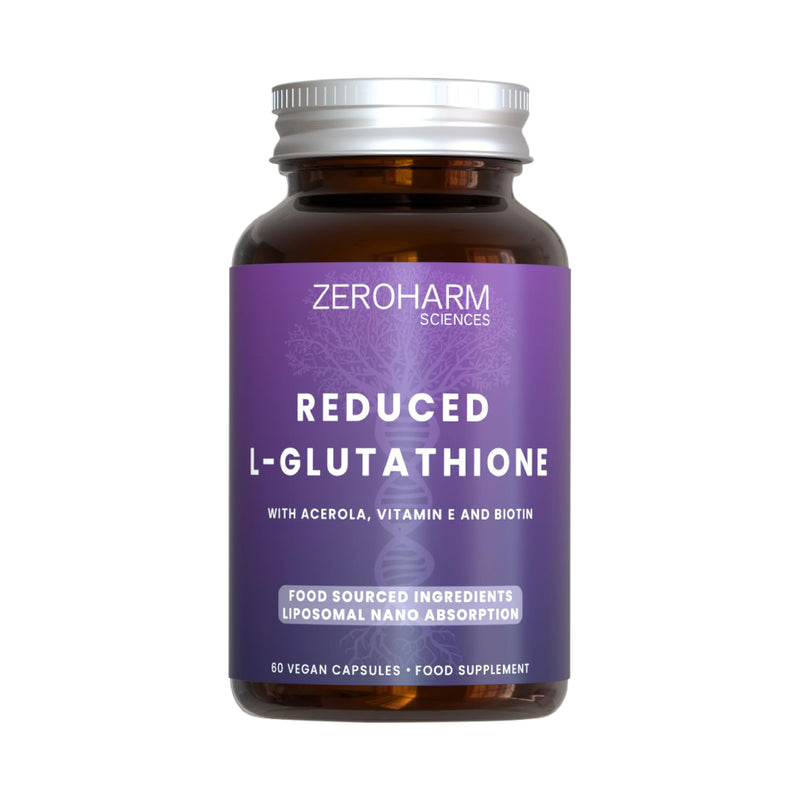 ZeroHarm L-Glutathione with Acerola Cherry, Vitamin E & Biotin – Immune, Skin & Antioxidant Support – Liposomal Absorption – Powered by Real Food Ingredients – 60 Vegan Capsules