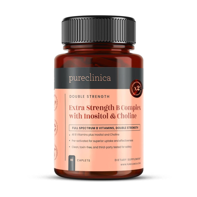 Extra Strength B Complex with Inositol & Choline x 90 Caplets – High-Potency B Vitamins for Energy, Brain & Nerve Support – 3 Months Supply 90 count (Pack of 1)