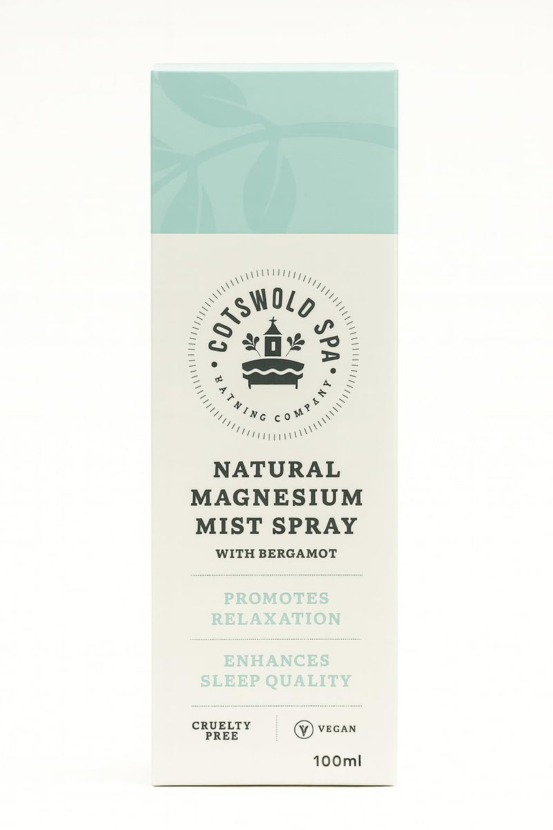 Cotswold Spa Natural Magnesium Mist Spray, with Bergamot- Aids Sleep, Skin Repair, Soothes Muscle Soreness, Restless Legs, Muscle & Joint Health, Reduces Inflammation with Magnesium Chloride.