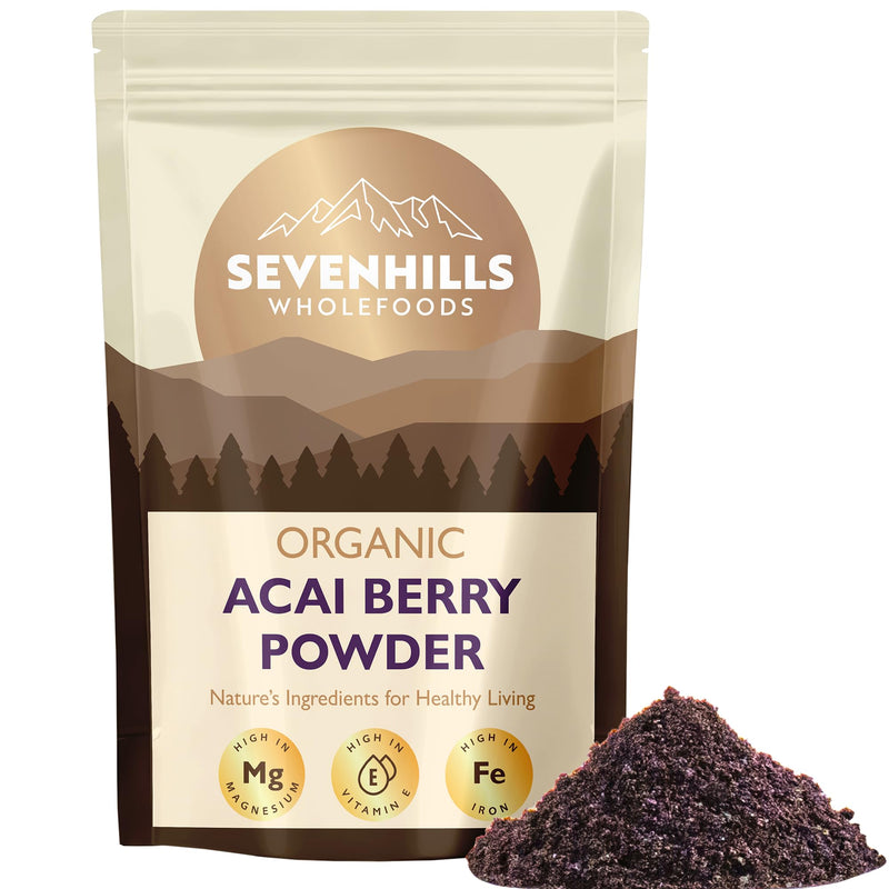 Sevenhills Wholefoods Organic Raw Acai Berry Powder 200g, Freeze-Dried 200 g (Pack of 1)