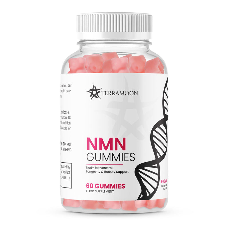 NMN Gummies, NAD+ Resveratrol, 600mg, 2 Month Supply for Longevity and Beauty Support Supplement, 60 Count,