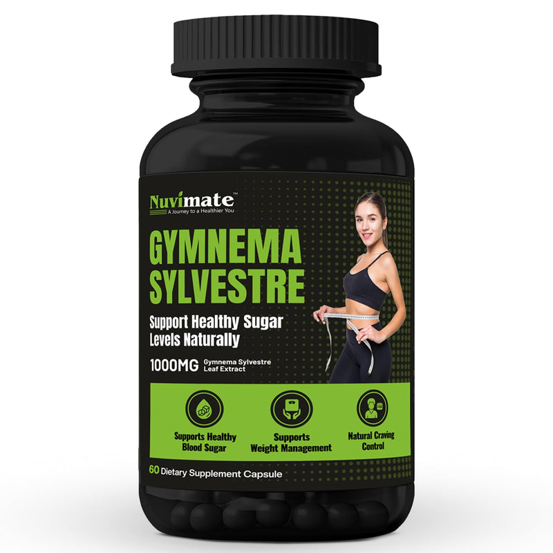 Gymnema Sylvestre Capsule 1000mg | Dietary Supplement for Healthy Blood Sugar Levels | Chromium Picolinate Alternate| Support Metabolism - 60 Capsules