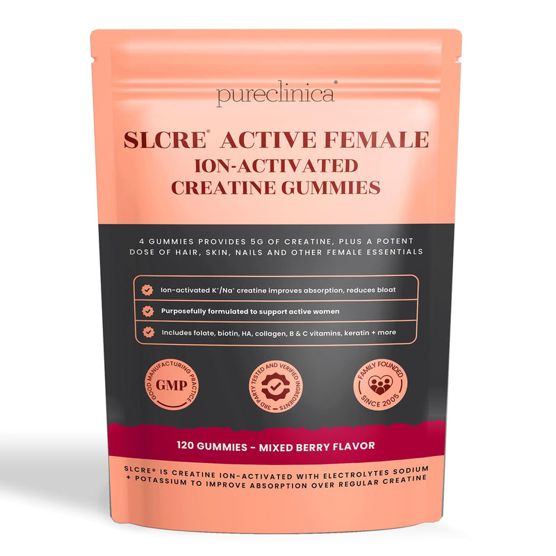SLCre® Creatine Gummies for Women x 120 Gummies – 5g Micronized Creatine per Serving with Collagen, Keratin, Hyaluronic Acid, Biotin & Vitamin C – Hair, Skin & Wellness Support – Enhanced Absorption 120 count (Pack of 1)