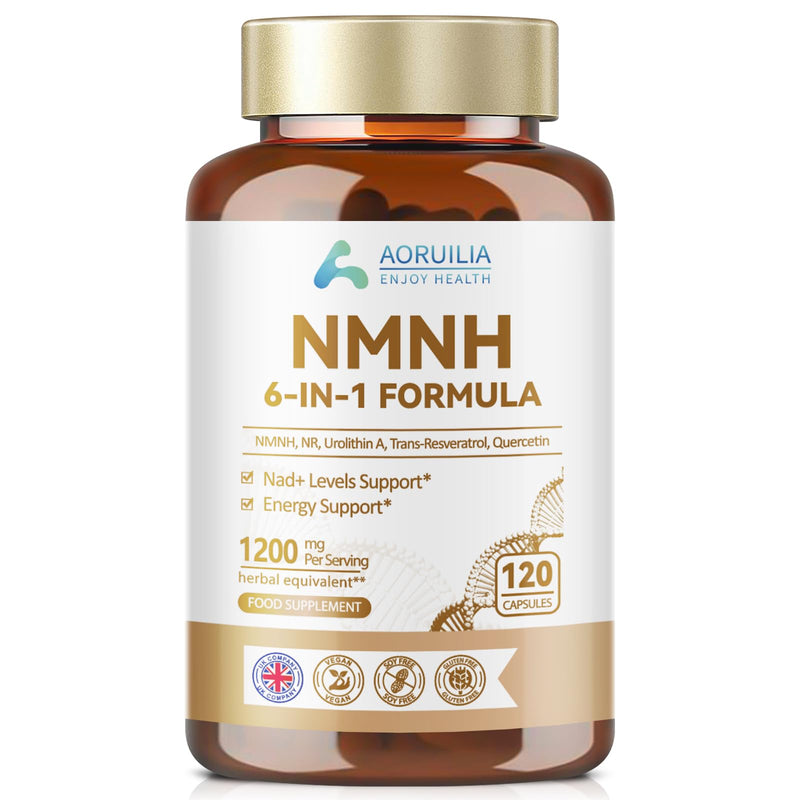 NMNH Supplement 1200mg, 6 in 1 NAD Alternative & Trans-Resveratrol Superior Antioxidant Blend with Max Absorption for NAD+ Booster & Energy Support, 120 Capsules 120 count (Pack of 1)