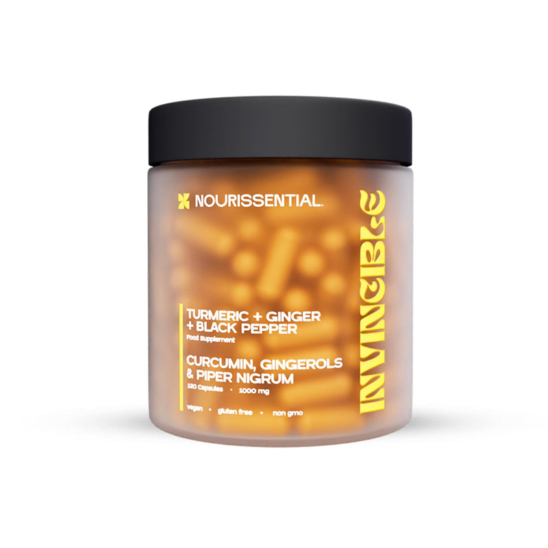 Invincible Turmeric + Ginger + Black Pepper | 2 Months Supply | 120 Capsules (1000mg) High Strength | Vegan | Non GMO | Herbal Supplement