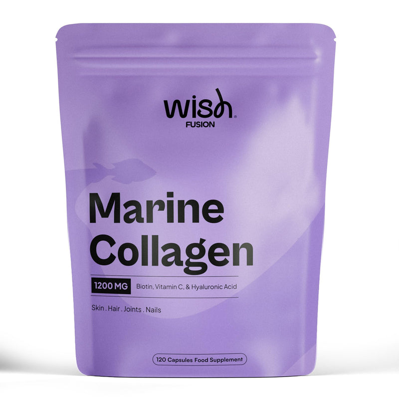Marine Collagen Supplements for Women 100% Pure with Biotin, Vitamin C and Hyaluronic Acid for Hair, Skin and Nails Vitamins, Marine Collagen Capsules to Support Joints, 120 Capsules