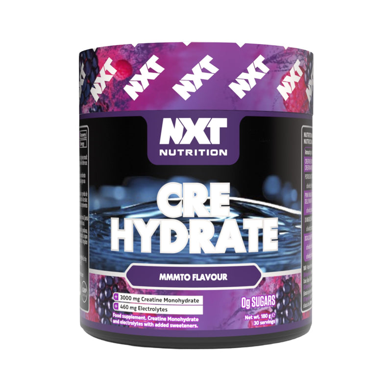 NXT Nutrition Creatine Powder and Electrolyte Mix, 100% Pure Creatine Monohydrate Powder for Strength and Power with Hydrating Electrolytes (180g, mmmto) 180g