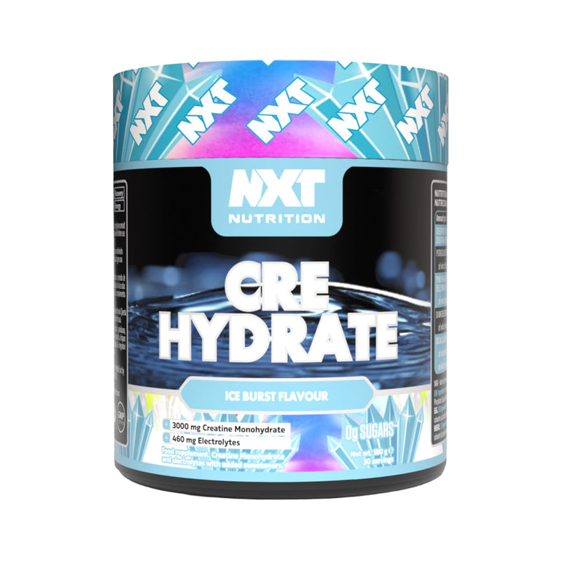 NXT Nutrition Creatine Powder and Electrolyte Mix, 100% Pure Creatine Monohydrate Powder for Strength and Power with Hydrating Electrolytes (180g, Ice Burst) 180g