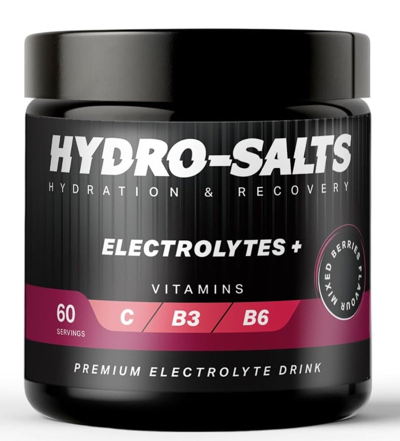 Electrolyte Powder | Hydration & Recovery Drink Mix | Mixed Berries | Low-Calorie | 300g (60 Servings) | Keto & Vegan | Magnesium, Potassium & Sodium Electrolyte Supplement | Vitamins C, B3, B6