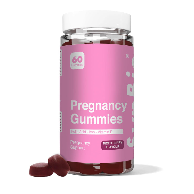 Pregnancy Gummies | Prenatal Multivitamin with Folic Acid, Vitamin D3, B12, Zinc & More | Gelatin Free, Vegetarian, Nut Free | 60 Mixed Berry Gummies for Daily Pregnancy Support