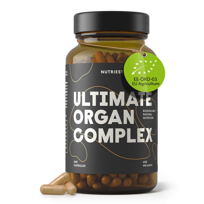 Nutriest 6-in-1 Ultimate Organ Complex (240 Capsules) – Halal Beef Organ Supplement | Organic Grass-Fed Beef from Europe | Energy, Immune System & Vitality