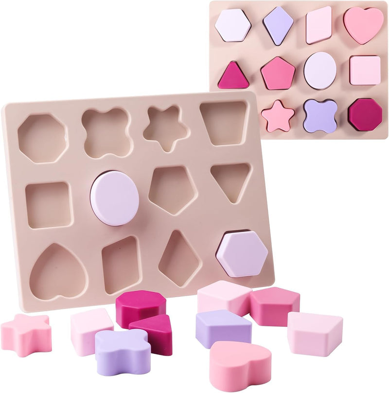 Silicone Shape Puzzles for Dementia and Alzheimer’s, Cognitive Matching Games for Seniors, Sensory for Memory Care and Anxiety Relief, Tactile Stimulation