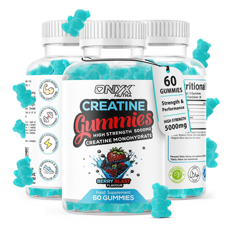 Creatine Monohydrate Gummies 5000mg High Strength Muscle Growth & Recovery Supplements for Men & Women 180 Creatine Gummys, Vegan Gym Pre Workout Chewable Gummies, Berry Blast Flavour (180 Gummies) 3