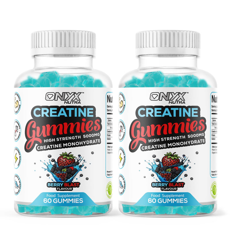 Creatine Monohydrate Gummies 5000mg High Strength Muscle Growth & Recovery Supplements for Men & Women 120 gummys Creatine Monohydrate, Vegan Gym Pre Workout, Berry Blast Flavour (120 Gummies) 2