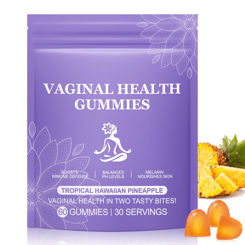 Premium Feminine Balance Gummies 60PCS - Vegan Pineapple Probiotic Gummies for Women's pH Balance & Immune Support, Gluten-Free Vaginal Health Supplement