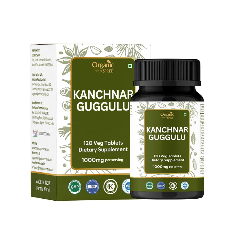 ORGANIC SPREE Kanchnar Guggulu 120 Tablets - Ayurvedic Formulation - Certified and Vegetarian 1