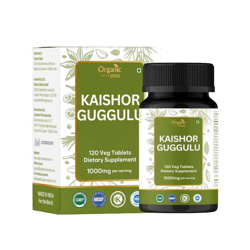 ORGANIC SPREE Kaishor Guggulu 120 Tablets - Ayurvedic Formulation - Certified and Vegetarian (1) 1