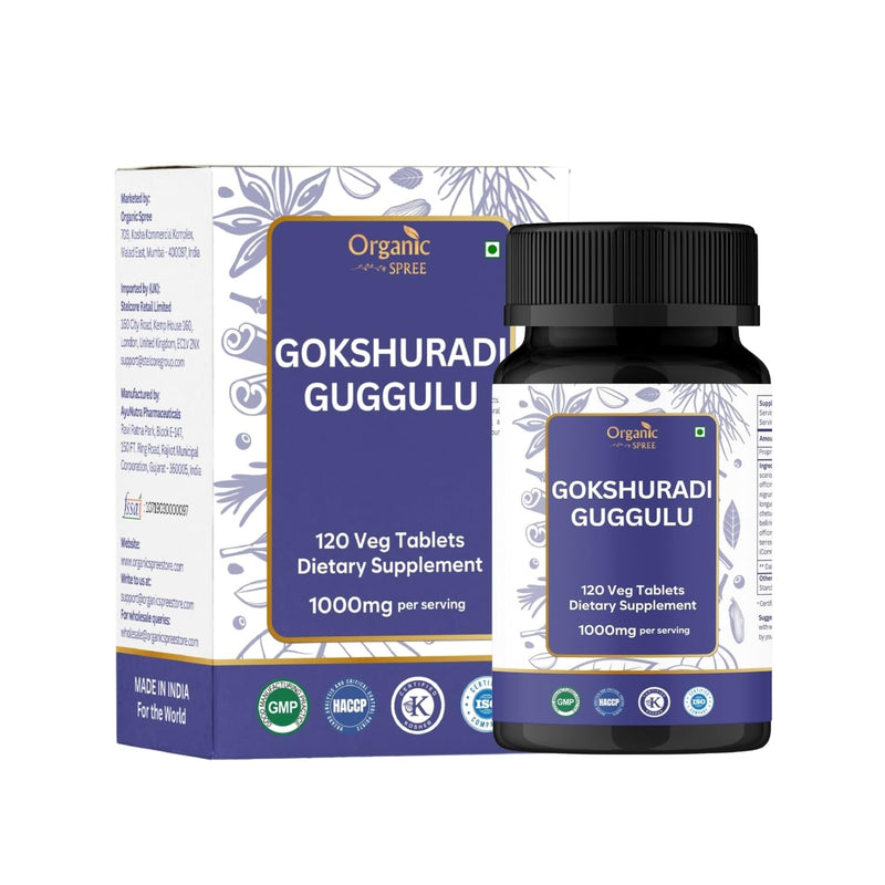 ORGANIC SPREE Gokshuradi Guggulu 120 Tablets - Ayurvedic Formulation - Certified and Vegetarian (1) 1