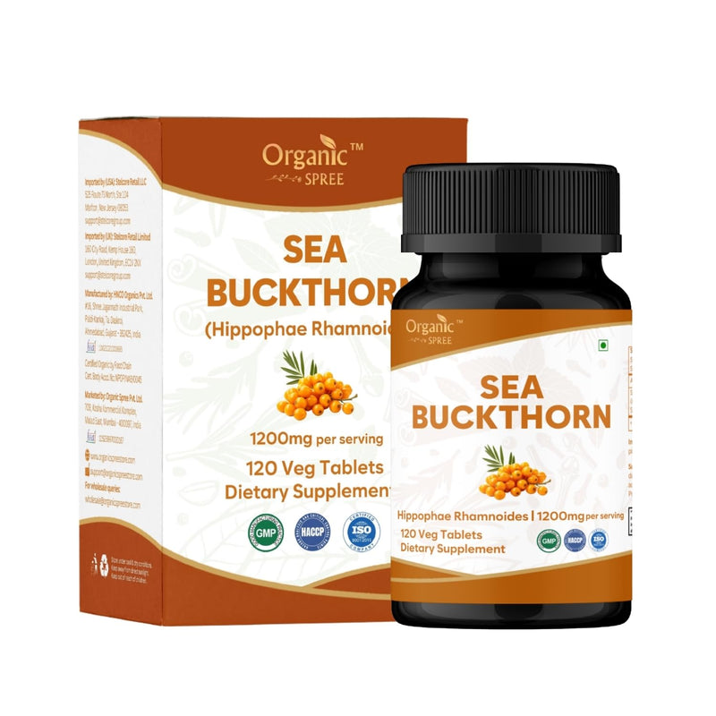 ORGANIC SPREE Sea Buckthorn 120 Tablets | Hippophae Rhamnoides (Sea Buckthorn) | Omega 7, Skin & Immune Support* - 120tab 1