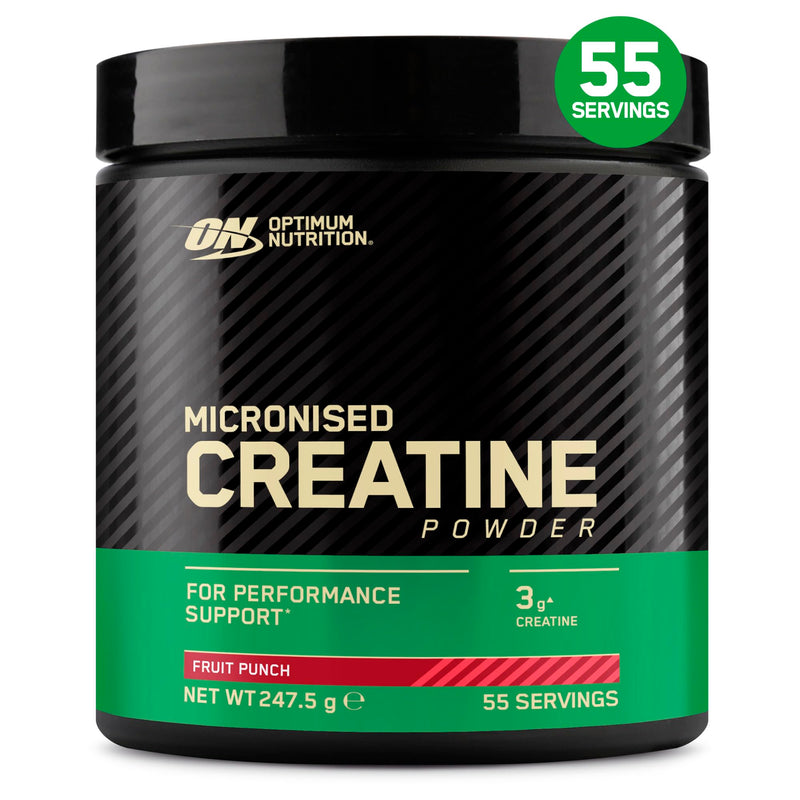 Optimum Nutrition Micronised Creatine Monohydrate Powder, Creatine, Fruit Punch, Supplement to Improve Strength and Muscle Performance, Pre and Post Workout, 247.5 g, 55 Servings 247.5g