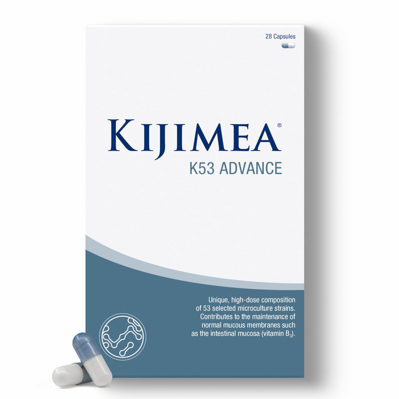Kijimea® K53 Advance – High-Dose microculture strains | 53 Strains of Intestinal Bacteria | Enriched with Vitamin B3 and B7 | >500 Billion CFU per Pack | Lactose-Free, Gluten-Free | 28 Capsules 28 count (Pack of 1)
