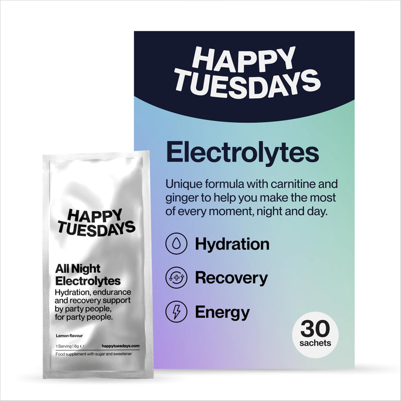 Electrolytes | Rehydration & Recovery Electrolyte Powder | Hydration Sachets for Energy & Focus Support | Ideal for Late Nights, Busy Days & Festivals | Lemon Flavour | 30 Sachets 30 Pack
