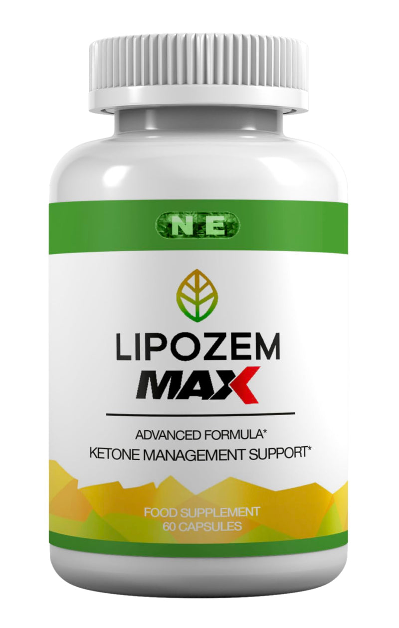 Lipozem Max Vegan Food Supplement, 60 Capsules, Keto Support, Boost Energy, Weight Support, Gluten Free 60 count (Pack of 1)