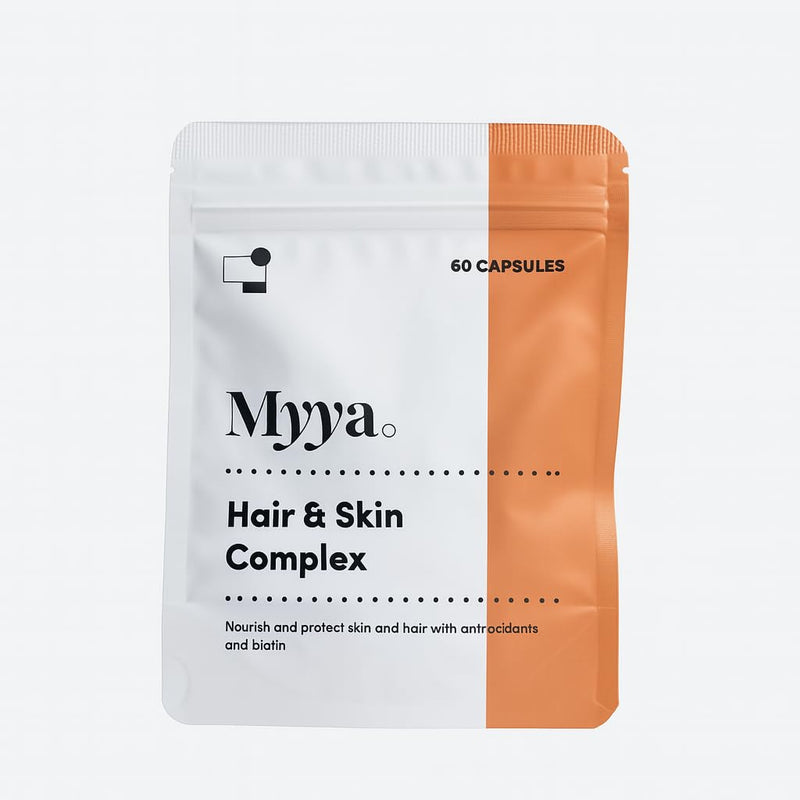 Myya Clinical-Grade Hair & Skin Vitamin Complex – Physician-Formulated, High-Potency Biotin, phytonutrients, Zinc & Antioxidants – Supports Hair Growth, Skin Radiance & Nail Strength – Made in UK.