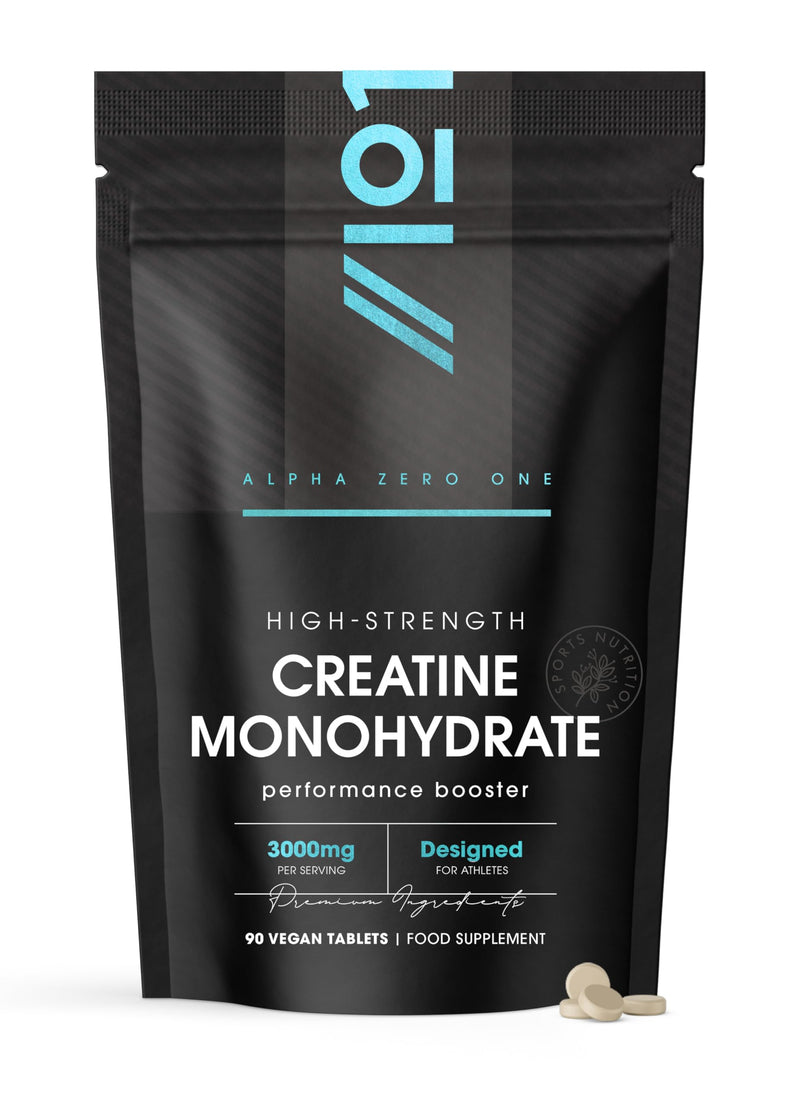 Creatine Monohydrate 3000mg – 90 Vegan Tablets – Proven to Increase Physical Performance – Resealable and Recyclable Pouch by Alpha01 1 count (Pack of 90)