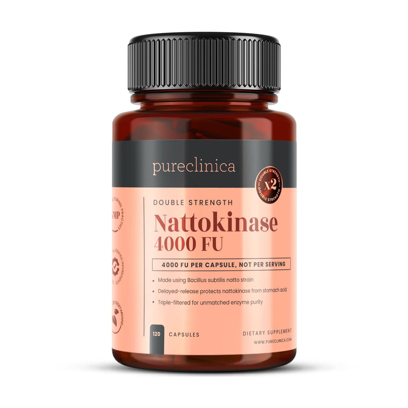 Nattokinase 4,000 FU per Capsule – 120 Vegan Capsules – High Potency, Delayed-Release – Non-GMO, Soy-Derived, No Fillers – 4 Month Supply 120 count (Pack of 1)