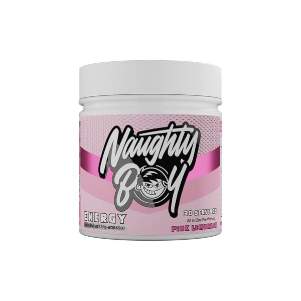 Naughty Boy Energy Pre Workout Powder, 200mg Caffeine Energy, Pump & Focus Formula, 30 Servings, Pink Lemonade