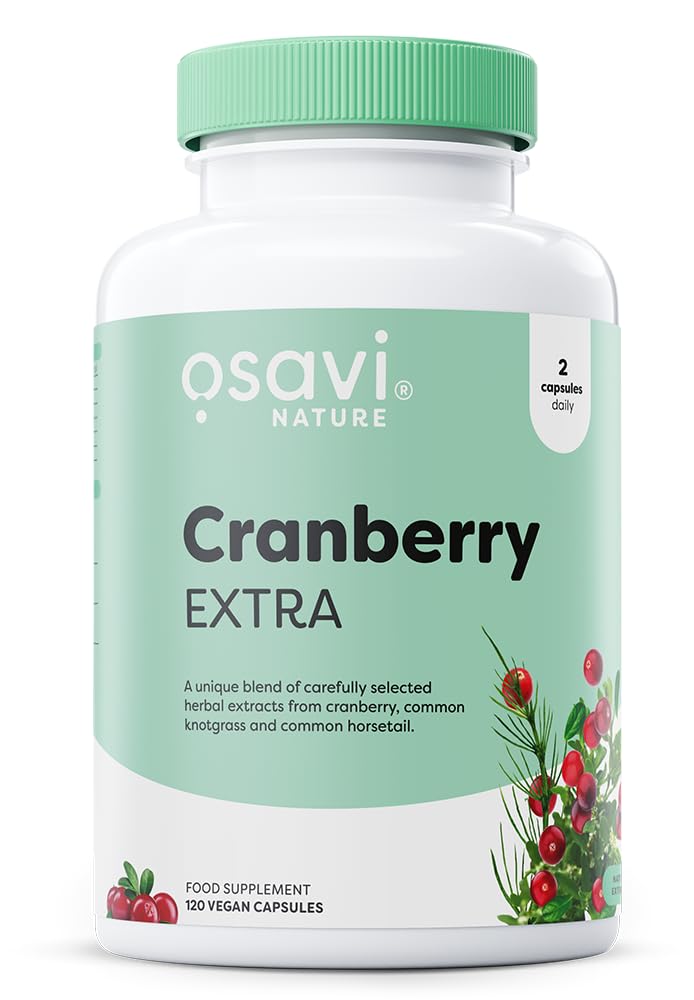 Osavi Cranberry EXTRA – 120 Vegan Capsules | Extract from cranberry (Vaccinium macrocarpon) fruit | Standardised to 40% proanthocyanidins (PACs) | Enriched with knotgrass and common horsetail extracts