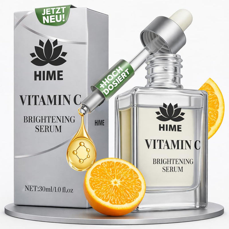 Vitamin C Serum 15% [High Dose] - Anti-Ageing Formula with Ferulic Acid, Aloe Vera & Hyaluronic Acid | Wrinkle Reduction, Moisture Booster for Sensitive Skin - No Additives, Organic | Hime®