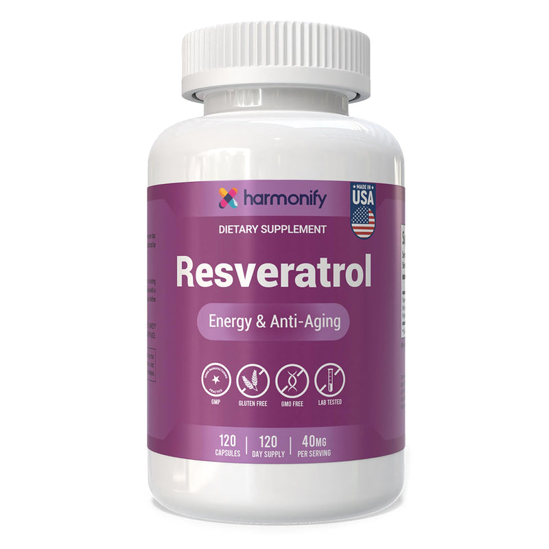 Resveratrol Supplement Sourced from Japanese Knotweed,120 Capsules, 400 mg Equivalent, 120 Day Supply, Gluten Free