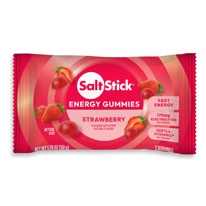 SaltStick Energy Gummies with Electrolytes, Strawberry, Easy to Chew Electrolyte Gummies, Energy Chews that Taste Great. 10 Packs, 80 Gummies Pack of 10