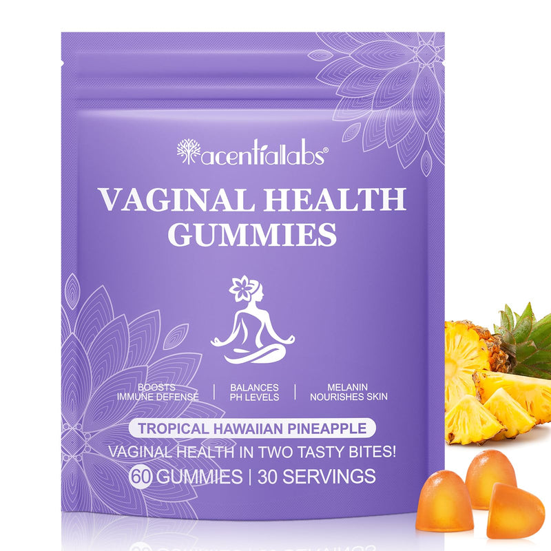 Feminine Balance Gummies 60 Pcs – Hawaiian Pineapple Flavour PH Balance & Immune Support for Women of All Ages, Gluten-Free & Vegan