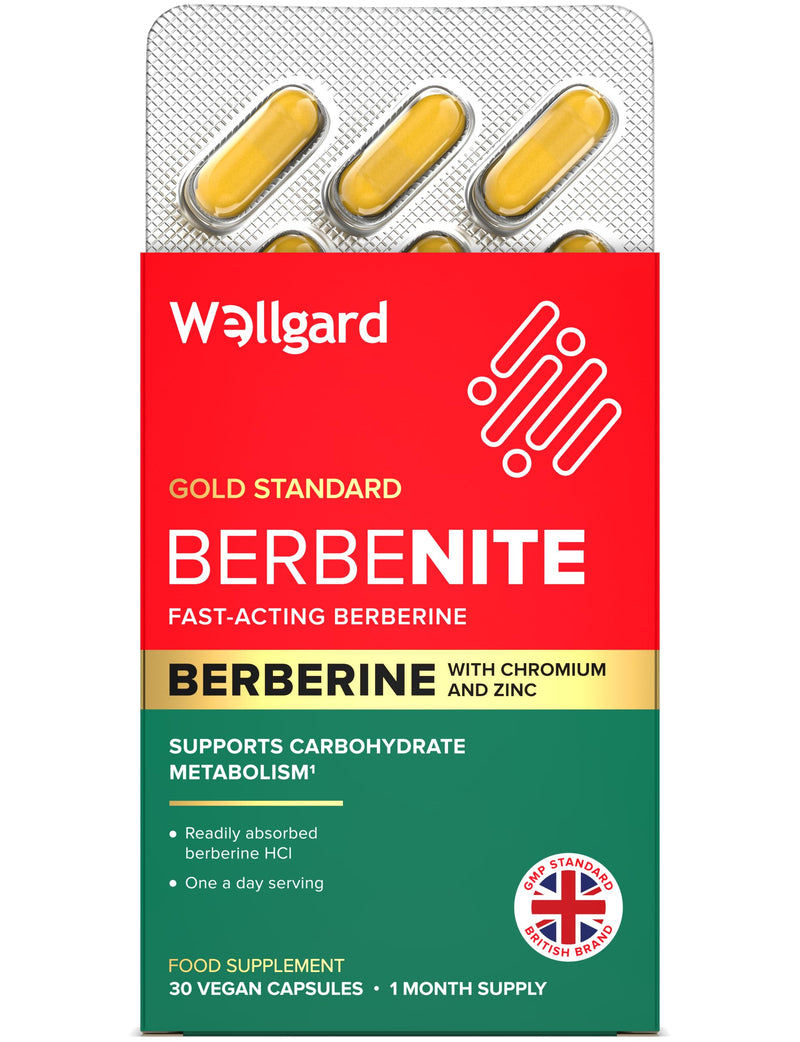 Wellgard Berbenite for Metabolic Support - Highly Bioavailable Berberine with Zinc and Chromium