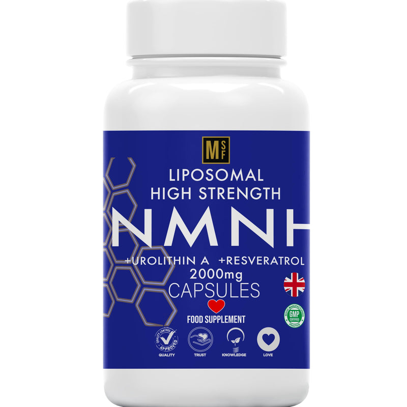 NMNH | 120 NAD+ Capsules | 2000mg 1-A-Day Tablet 4 Months Supply | NAD with Trans-Resveratrol & Urolithin A | Anti Ageing Liposomal Max Absorption | Vegan | No Fillers | UK Company