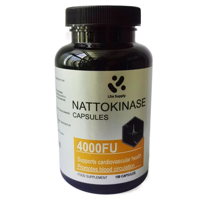 Nattokinase Capsules 4000 FU, 150 Caps High Potency Enzyme Derived from Fermented Soybean, Supports Heart Health & Circulation, Natural & Vegan, Traditional Japanese Natto Extract