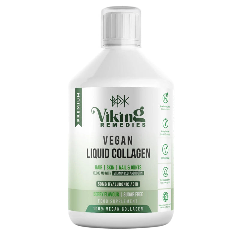 Vegan Liquid Collagen 500ml – 5000mg Plant-Based Collagen with Hyaluronic Acid, MSM, Vitamin C & Biotin – Skin, Hair, Joint Support