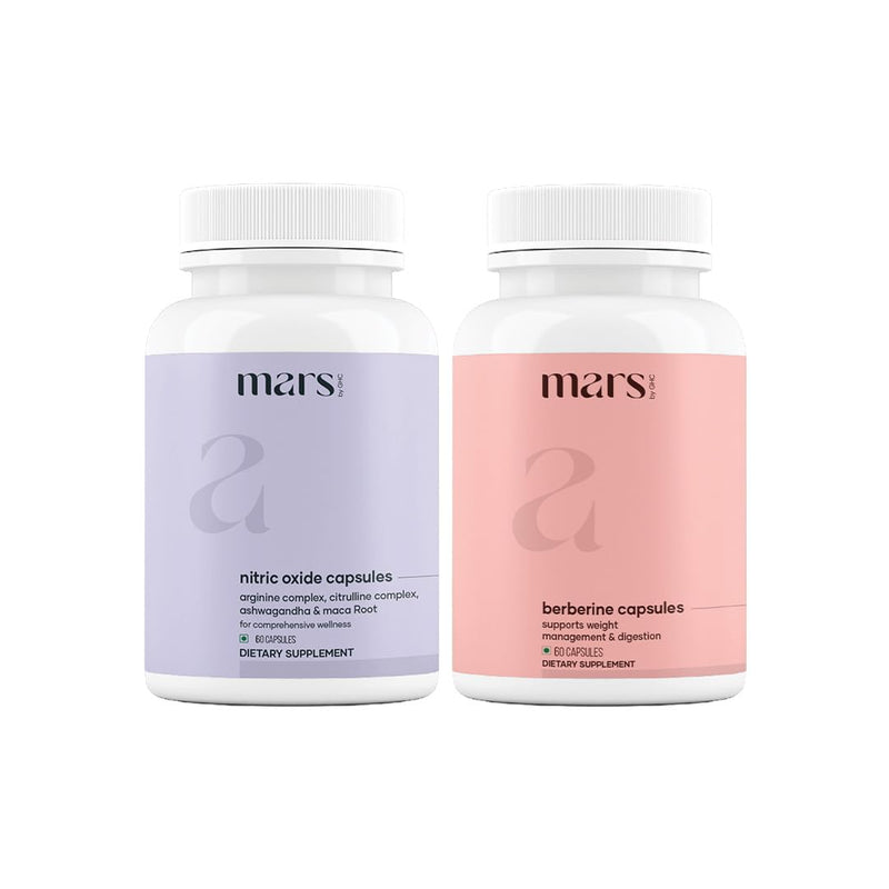 Mars by GHC NitroBurn Combo: Powered by Nitric Oxide & Himalayan Berberine | Pack of 1 | 120 Capsules