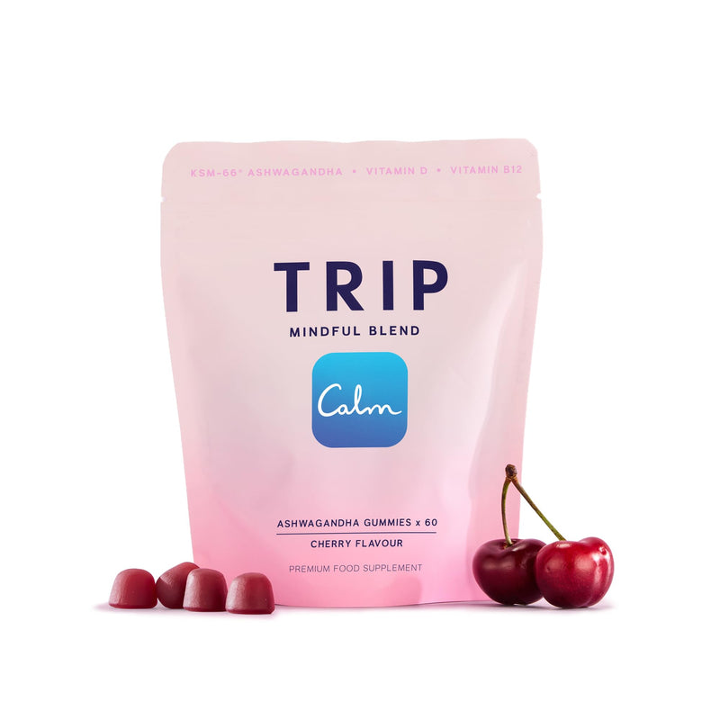 TRIP Ashwagandha Gummies, Cherry, High Strength, 9,000MG KSM-66 Ashwagandha per Pack (60 Gummies), with Vitamin B6, B12 & D2 – Vegan Cherry Ashwagandha