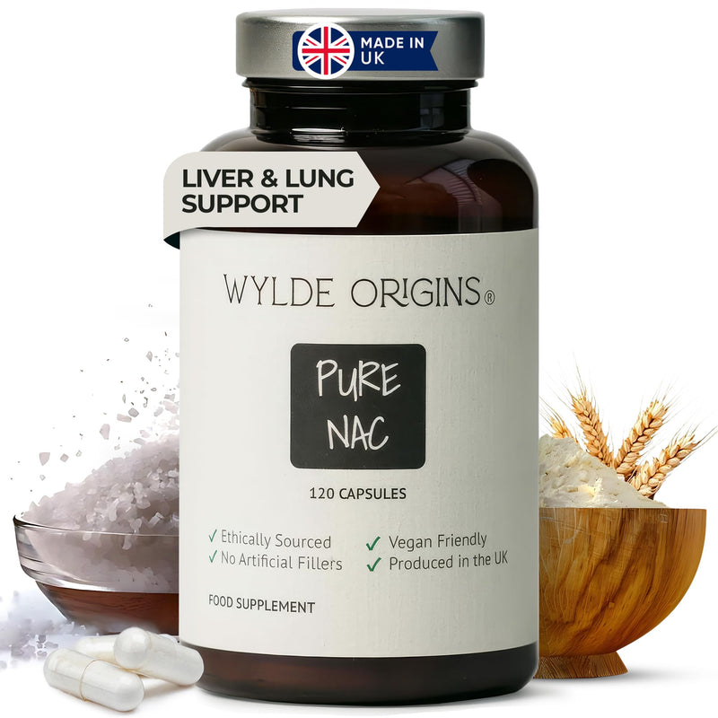 Pure NAC Lungs & Liver Support Supplements 120 Capsules - Immune Support 500mg of N Acetyl Cysteine, Antioxidant & Glutathione Precursor - Vegan, Non-GMO with High-Strength Detox Aid Formula