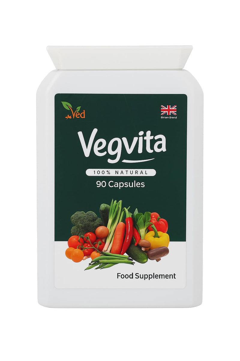 VED Balance of Veggies Supplements, Fresh Superfood Formula with Vitamins and Minerals from Vegetables, 90 Vegan Capsules (Pack of 1)