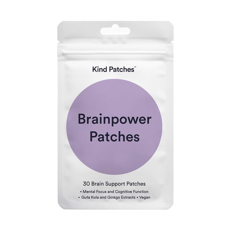 Kind Patches | Brainpower Patches | Mental Focus & Cognitive Function | Plant-Based Formula with Lion's Mane Mushroom | 30 Vegan Patches 30 count (Pack of 1)